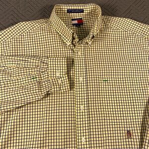 Tommy Hilfiger Men’s XL Yellow Cotton Button Down Shirt